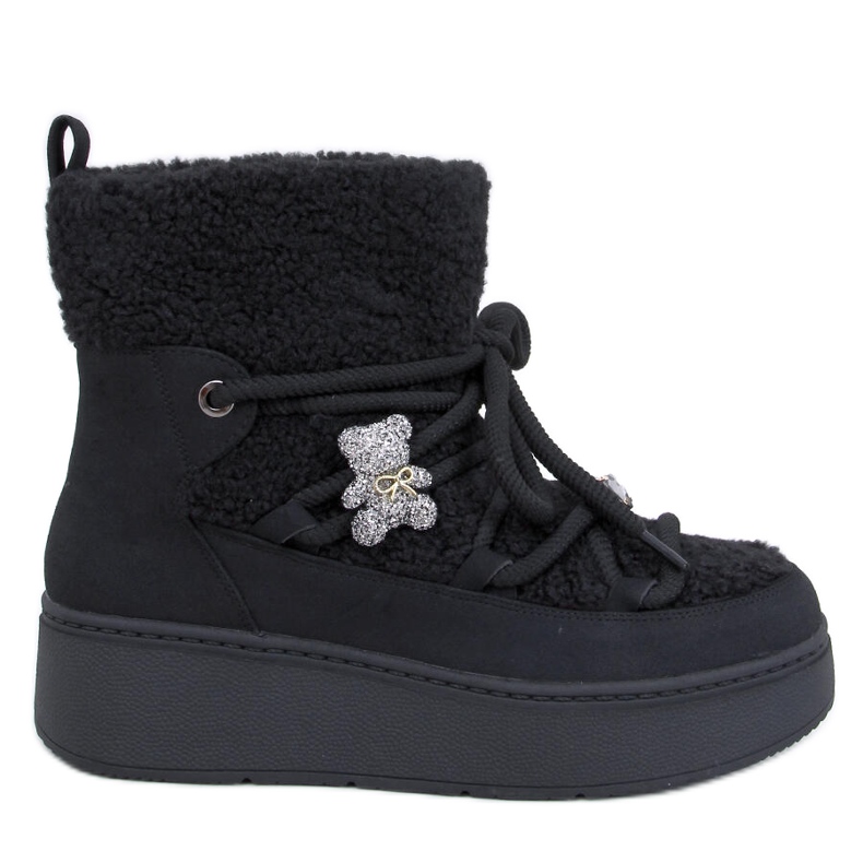 Remati Svarta snökängor med shearling