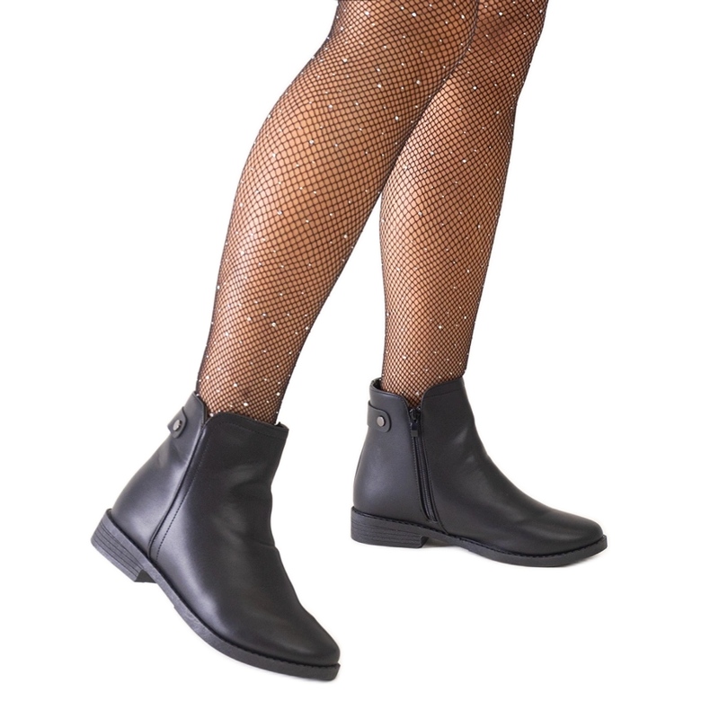 Svarta klassiska ankelboots av Pereia eko-läder