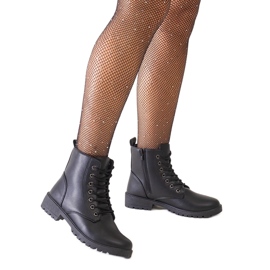 Svarta arbetsstövlar i ekoläder på Barosa-plattformen