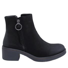 Levere Svarta nubuck stövlar med låg klack