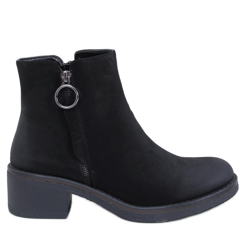 Levere Svarta nubuck stövlar med låg klack