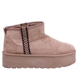 Weyan Khaki korta plattformssnöskor brun