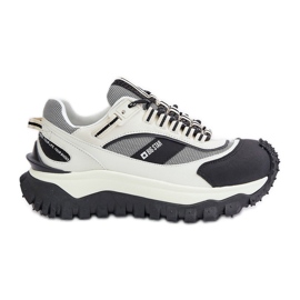 Sneakers i läder för kvinnor på Big Star-plattformen OO274A220 HI-POLY System Vit och Svart