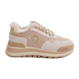 Isolerade sneakers för kvinnor på Big Star-plattformen OO274A214 Beige