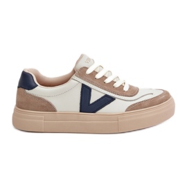Vinceza 7923 Sneakers i läder för kvinnor, beige