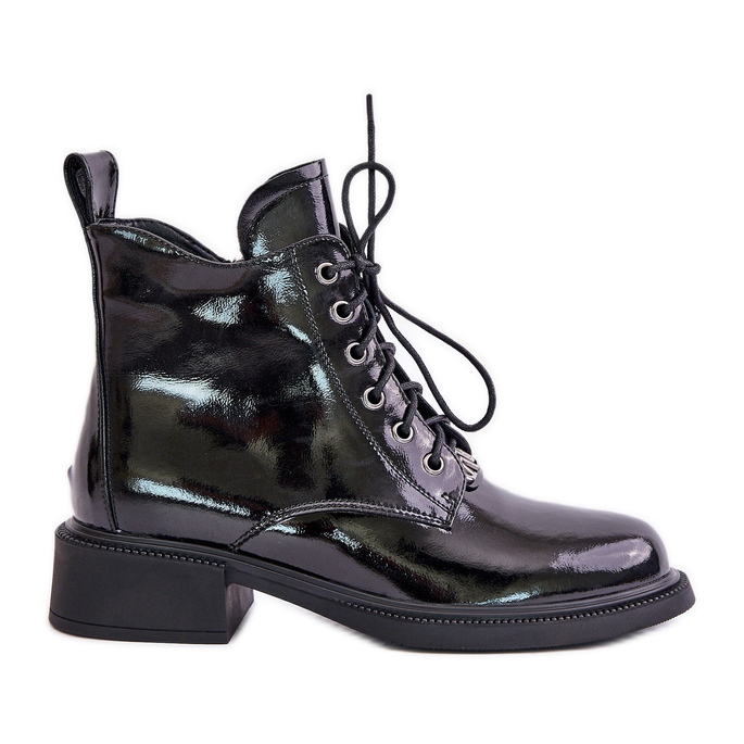Ankelboots i lack med isolering, Black Bellani svart