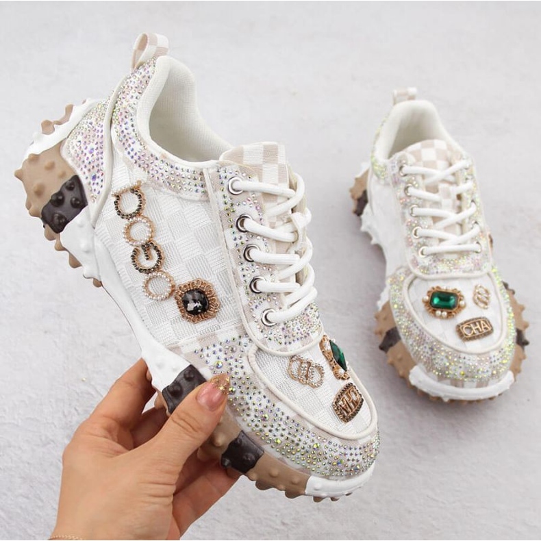 Potocki skor, rikt dekorerade 16324 WOL275B mångfärgad