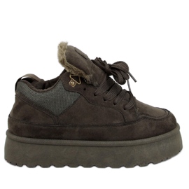 Skinner Green isolerade plattformssneakers grön