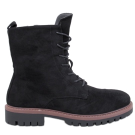 Simmer Black mocka stövletter med snörning svart