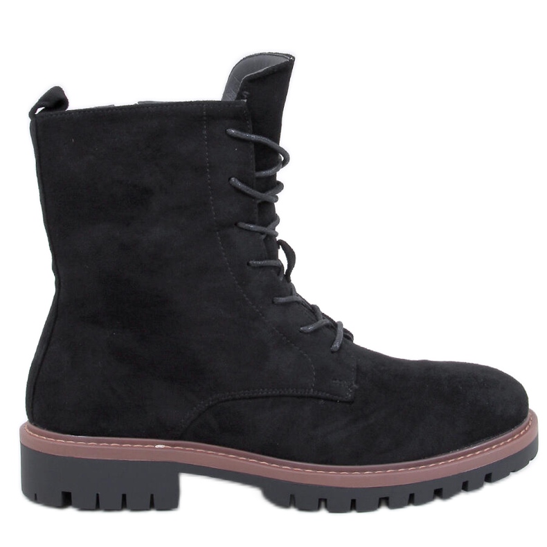 Simmer Black mocka stövletter med snörning svart