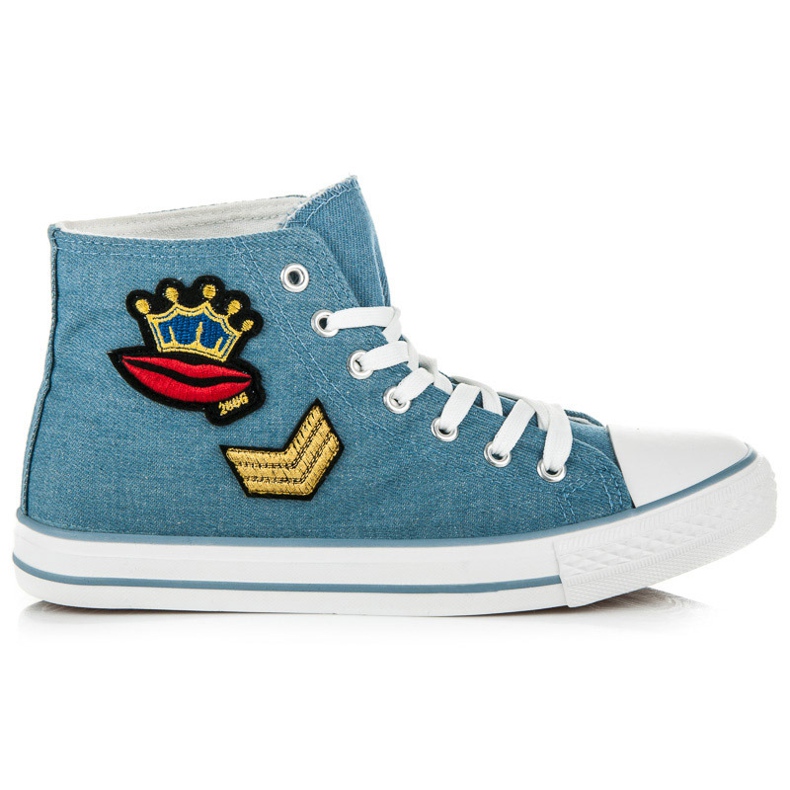 Höga Sneakers På Bindningen blå