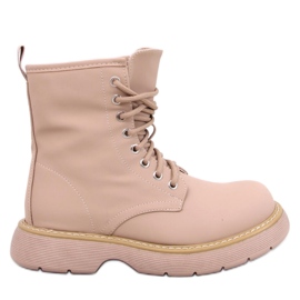 Peddy Khaki ankelboots med snörning - Inello beige