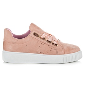 Ideal Shoes Sneakers bundna med ett band rosa