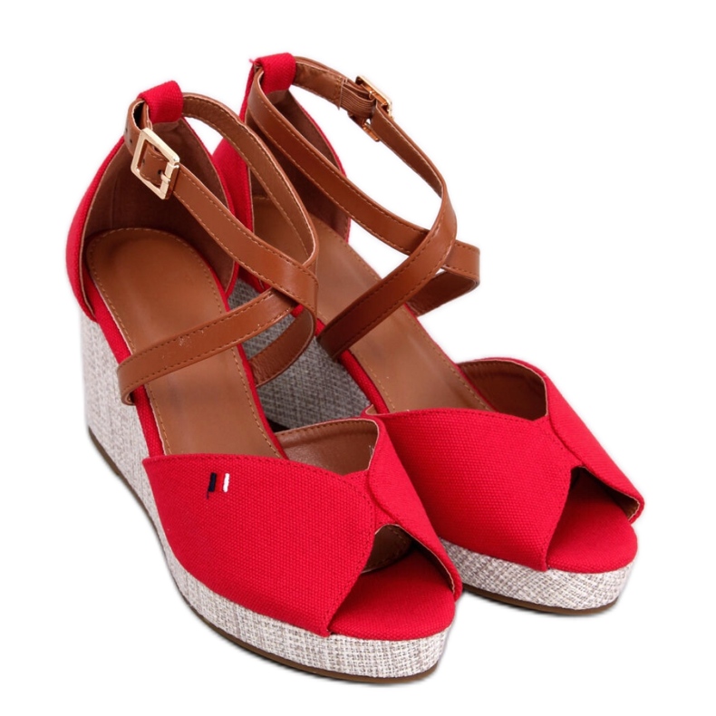 Berna Röda sandaler med öppen tå - Inello
