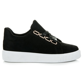 Ideal Shoes Sneakers bundna med ett band svart