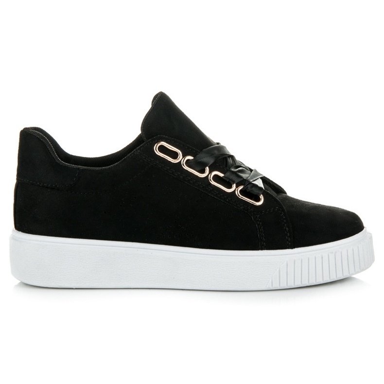 Ideal Shoes Sneakers bundna med ett band svart