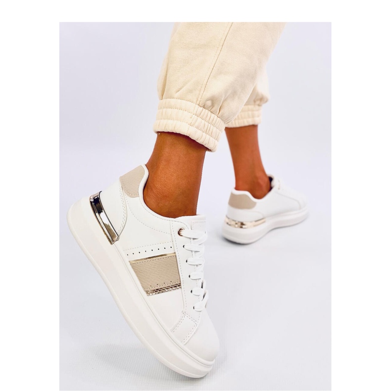 Holms Beige platåsneakers - Inello vit