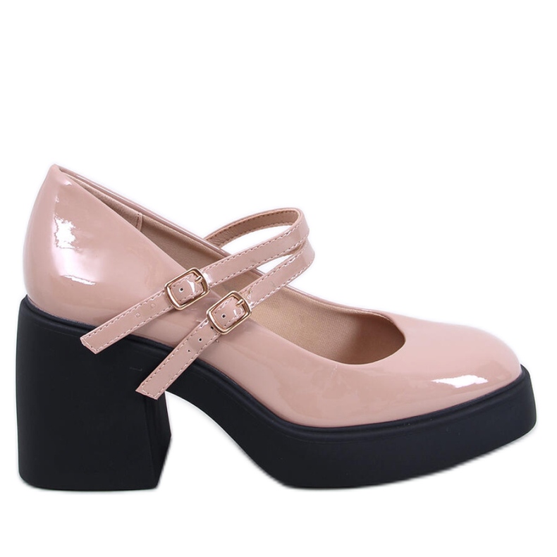 Lorai Khaki pumps med bred häl - Inello beige