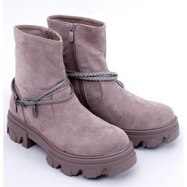 Connie Taupe platta ankelboots - Inello beige