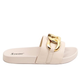 Beige flipflops med kedja CK203 Beige