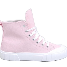 Rosa canvas high-top sneakers
