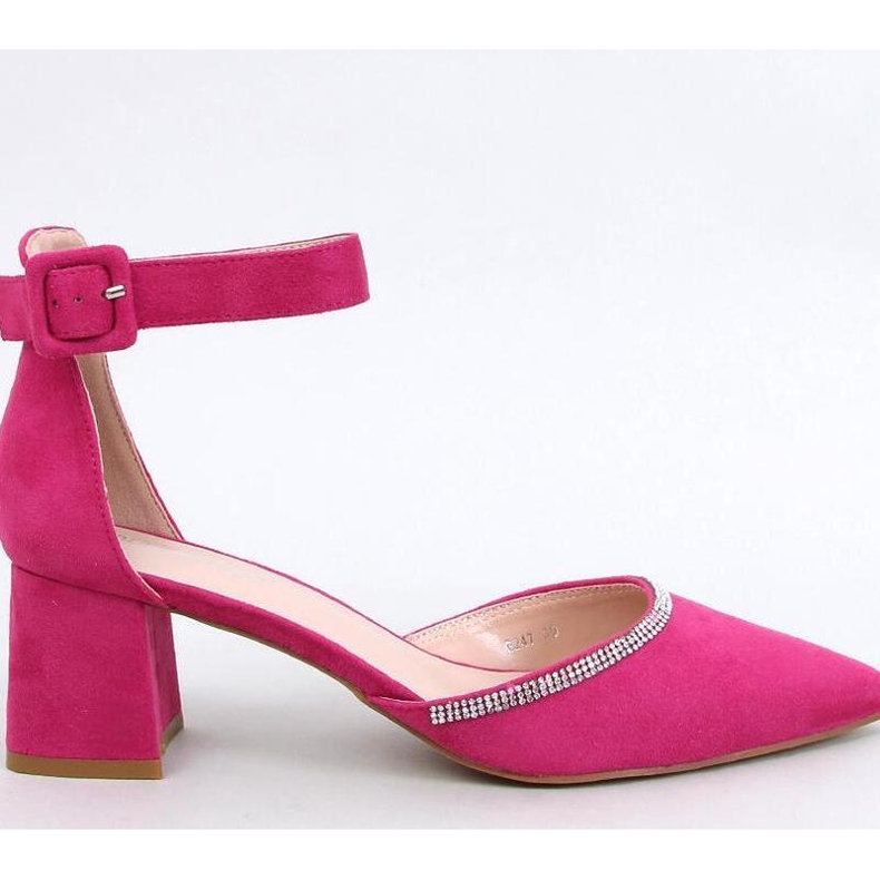 Högklackade pumps med ankelfäste Fuchsia rosa