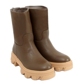 Gröna rakt skurna ankelboots