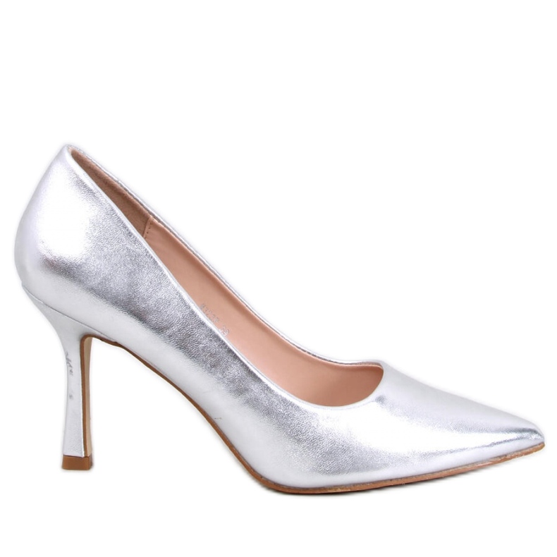 Silver högklackat dam grå