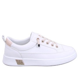 Beige damsneakers vit