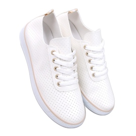 Genombrutna sneakers vit