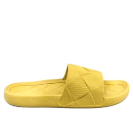 Gröna gummiflip-flops gul