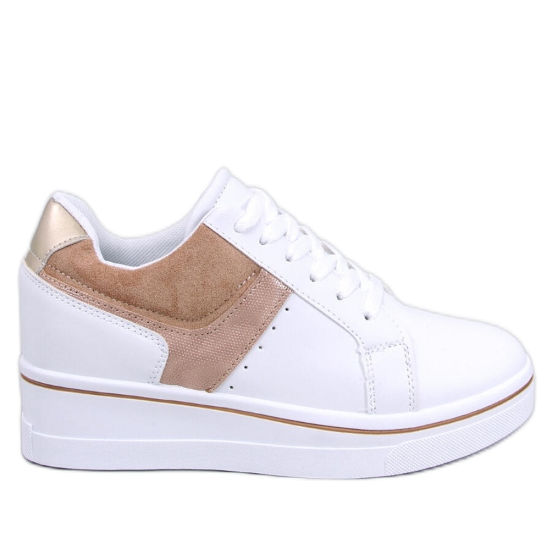 Beige wedge sneakers vit