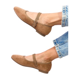 Mary Jane Khaki stil balett lägenheter brun