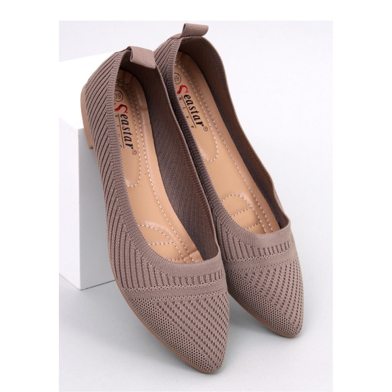 Kayla Khaki vävda balettlägenheter - Inello brun