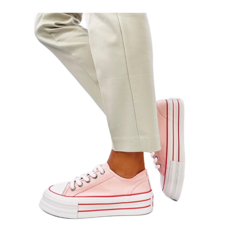 Rosa dubbelsula sneakers