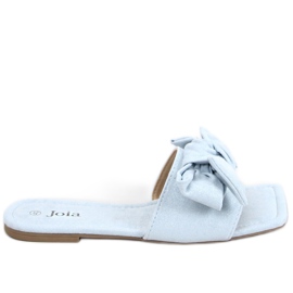 Blå flipflops med fyrkantig sula