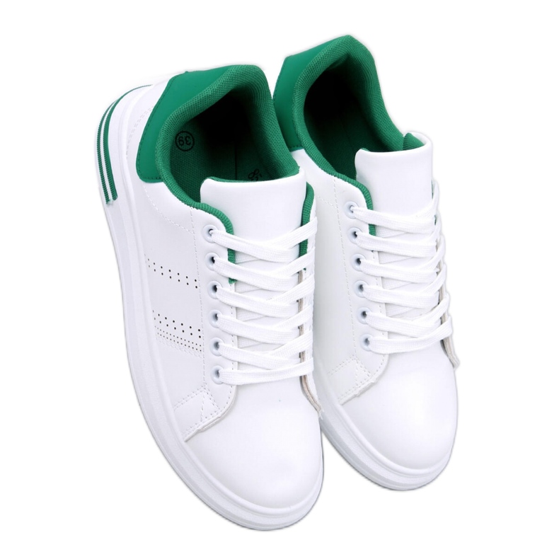 Gröna wedge sneakers vit
