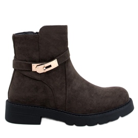 Gröna platta stövlar i mocka