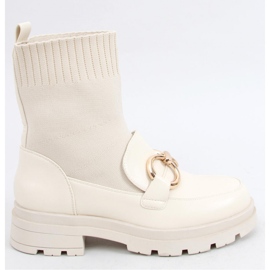 Tone Beige strumpa övre ankelboots - Inello