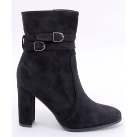 Dianes Svart mocka högklackade ankelboots - Inello