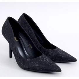 Paulis Svarta högklackade damskor med cubic zirconia - Inello