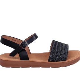 Boho stil sandaler Svarta