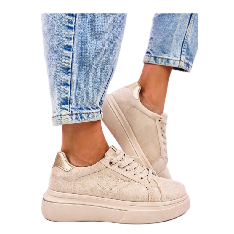 Pastellfärgade damsneakers Akins Khaki - Inello beige