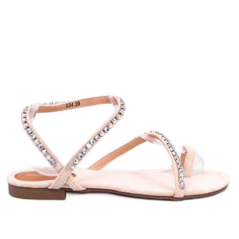 Ayless Beige flip-flop sandaler med strass - Inello