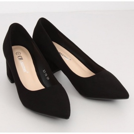 Black Wide Heel Pumps KJ-10 Black - Inello svart