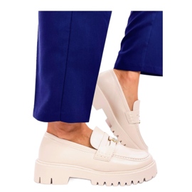 Rimet Beige plattformsloafers - Inello