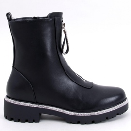 Teah Black ankelboots med cubic zirconia - Inello svart