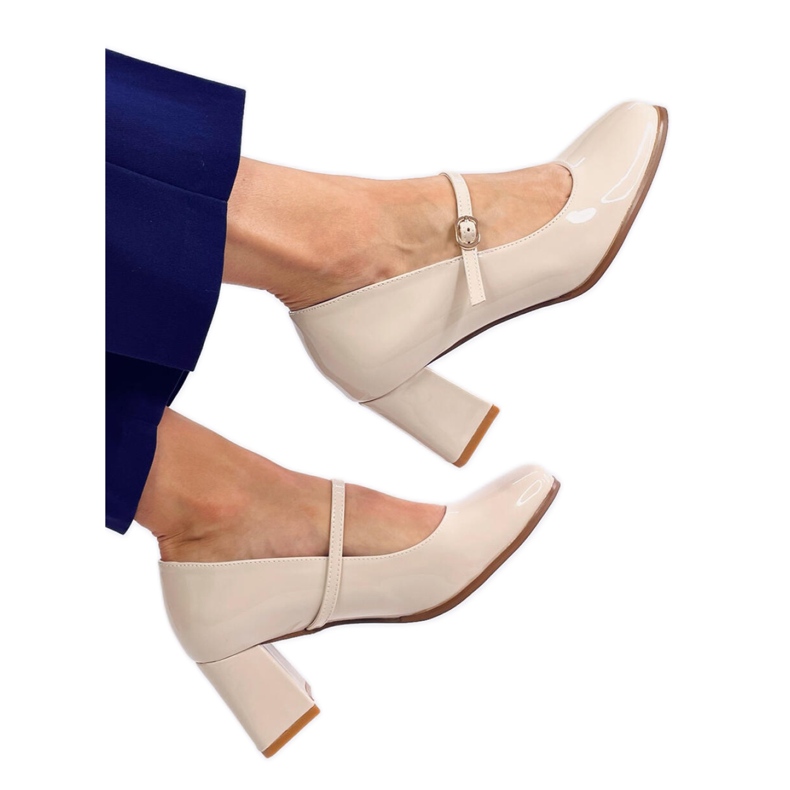 Mary Jane Valonis Beige högklackade pumps - Inello