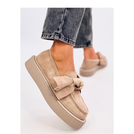 Tempelton Khaki mockasin mockasin med rosett - Inello beige