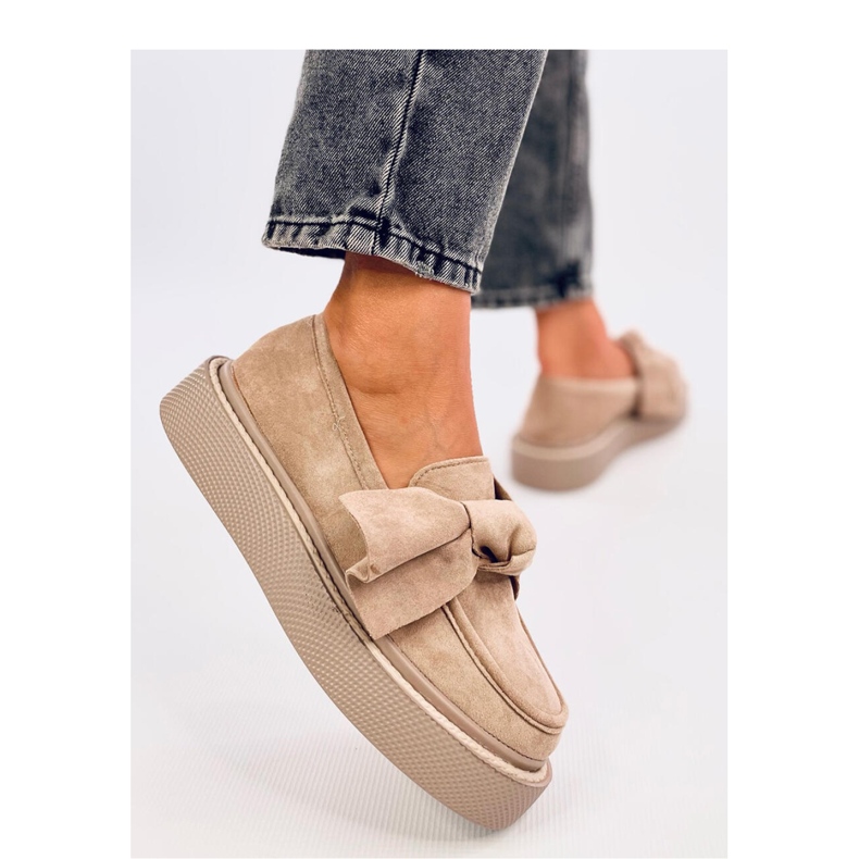 Tempelton Khaki mockasin mockasin med rosett - Inello beige